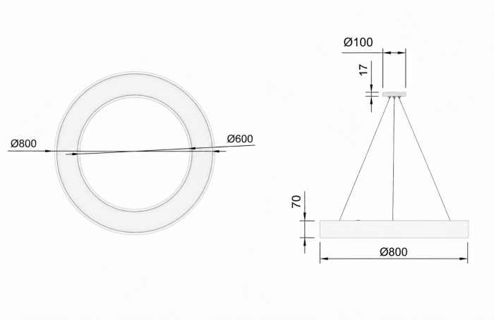 Lampa de tavan cu pandantiv LED moderna  60W • 3900LM Φ80CM • alb rece 6000K [4]