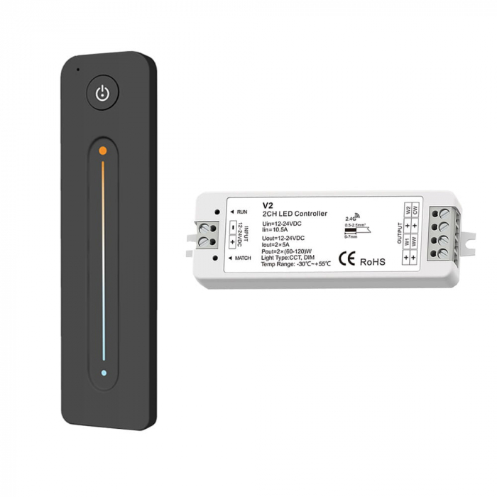 LED Dimmer - CCT - 1 zona - Telecomanda + Receptor - Set [1]