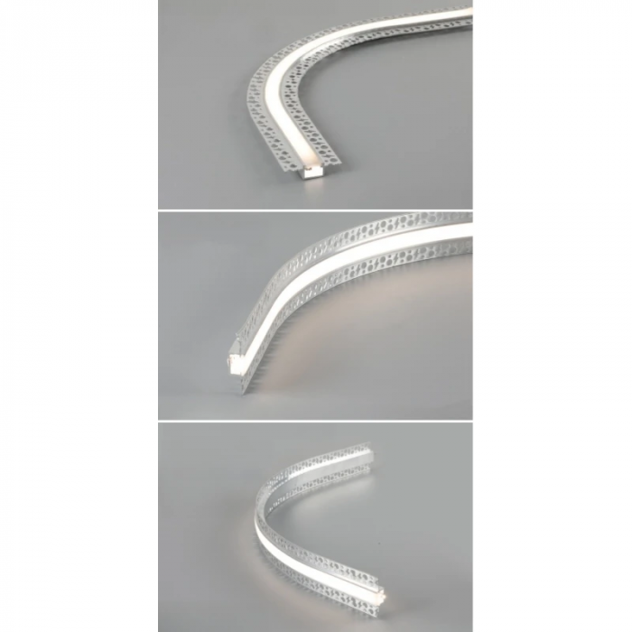 PROFIL FLEXIBIL DIN ALUMINIU FARA MARGINI P121FL CU DIFUZOR SILICON OPAL 2m/buc [3]