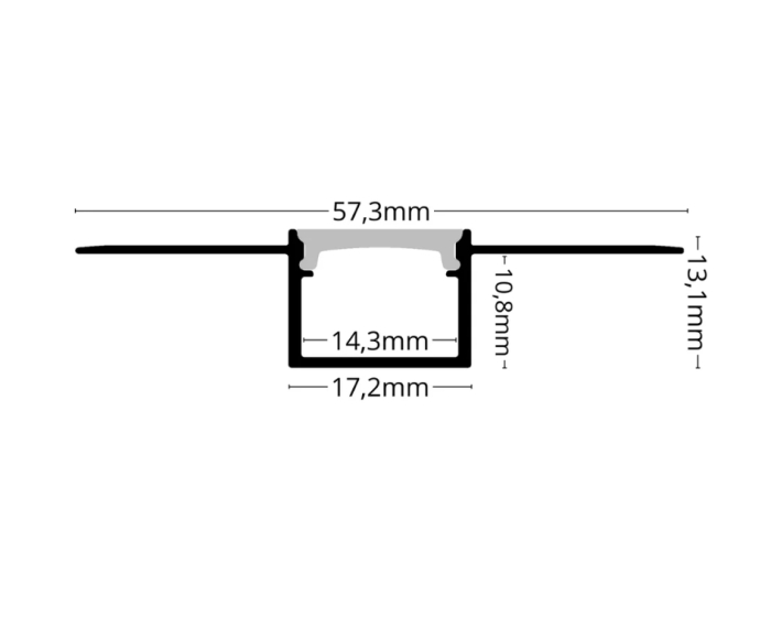 Profil LED flexibil de 2m incastrat Model 14 difuzor silicon [3]