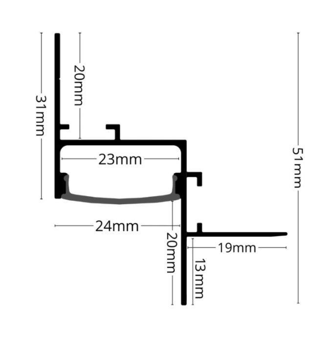 Profil LED Aluminiu Alb Incastrabil SHADOW GAP [3]