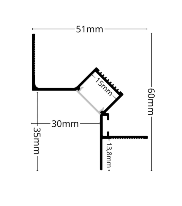 Profil LED de 2m negru WALL-GLOW 45 Dispersor Opal 2M [3]