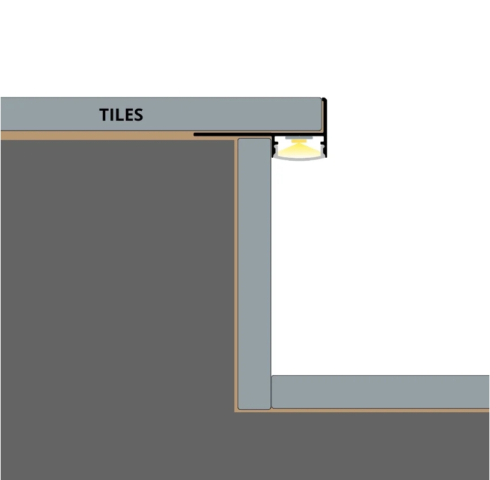 Profil LED pentru trepte TILE-EDGE BRONZE din aluminiu, 2 m – dispersor opal [4]