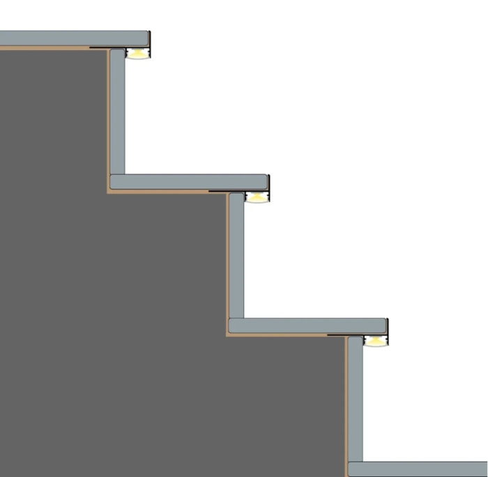 Profil LED pentru trepte TILE-EDGE CHAMPAGNE din aluminiu, 2 m – dispersor opal [3]
