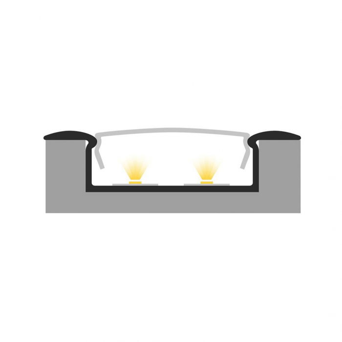 Profile LED P14-1 Aluminiu Negru 2M [3]