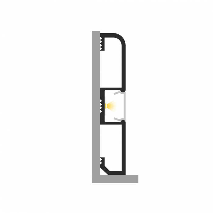 Profile LED P15-1 Aluminiu Negru Dispersor Opal 2M [3]