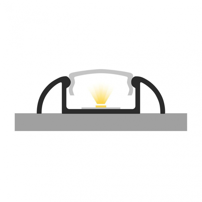Profile LED P2-1 Aluminiu Negru 2M [3]