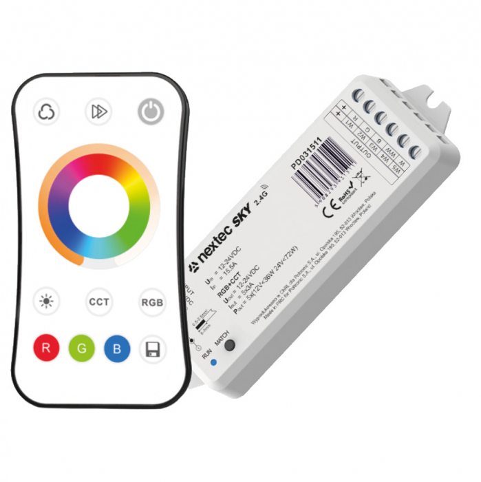 Set telecomanda pentru benzi LED RGBCCT 12-24V 2,4GHz [1]