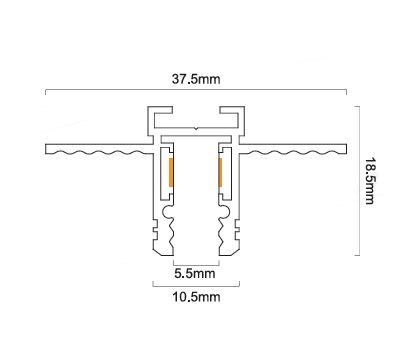 Sina magnetica mini negru mat incastrat 1M [2]