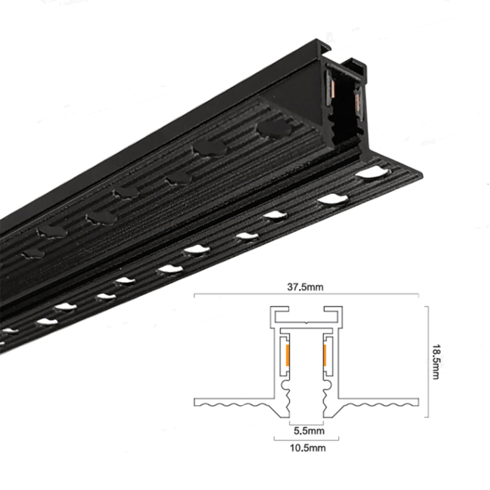 Sina magnetica mini negru mat incastrat 2M [2]