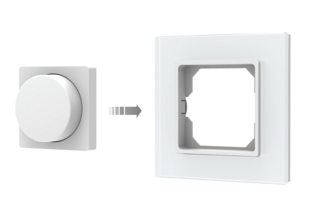 Panou RF cu Buton Rotativ din Sticlă PK1(G), 1 Zonă, Dimmer LED Monocrom, 2.4GHz, Alb [2]