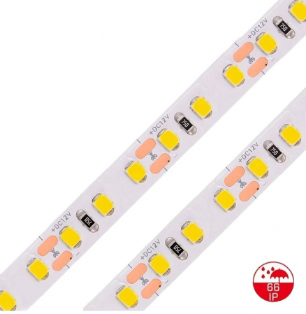 BANDA LED 12V - Banda LED • 120 LED / m • 12V • 16W • 4000K • IP66 • 1560lm • 8mm