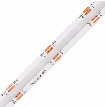 BANDA LED RGB - Banda LED COB 576LED/M • 24V • 15W • RGB • IP20 • 500lm • 10mm