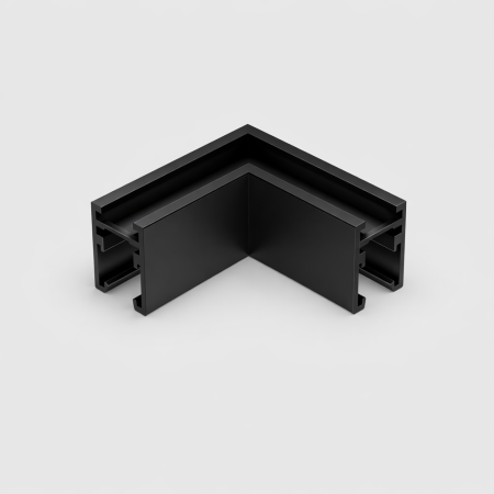 SINA MAGNETICA 5MM - Conector de colt negru 90° pentru sina magnetica aplicata