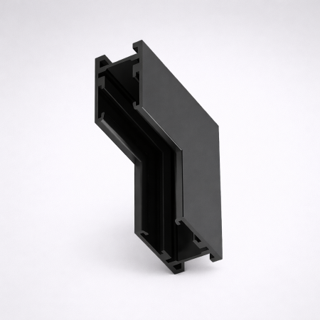 SINA MAGNETICA 5MM - Conector de colt negru 90° pentru sina magnetica aplicata