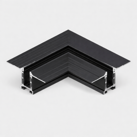 SINA MAGNETICA 5MM - Conector de colt negru 90° pentru sina magnetica incastrata