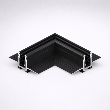 SINA MAGNETICA 5MM - Conector de colt negru 90° pentru sina magnetica incastrata