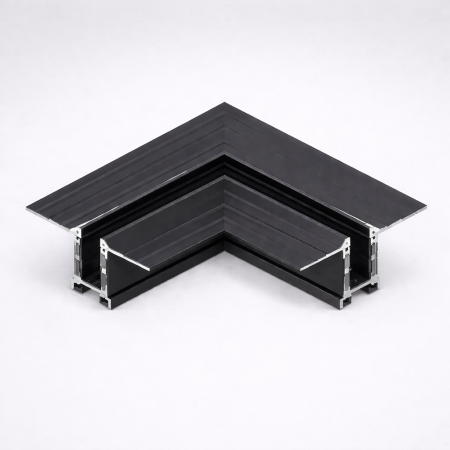 SINA MAGNETICA 5MM - Conector de colt negru 90° pentru sina magnetica incastrata