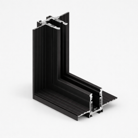 SINA MAGNETICA 5MM - Conector de colt negru 90° pentru sina magnetica incastrata