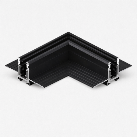 SINA MAGNETICA 5MM - Conector de colt negru 90° pentru sina magnetica incastrata