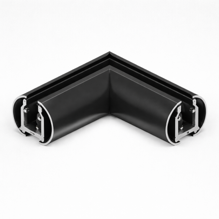 SINA MAGNETICA 5MM - Conector de colt negru 90° pentru sina magnetica suspendata circulara