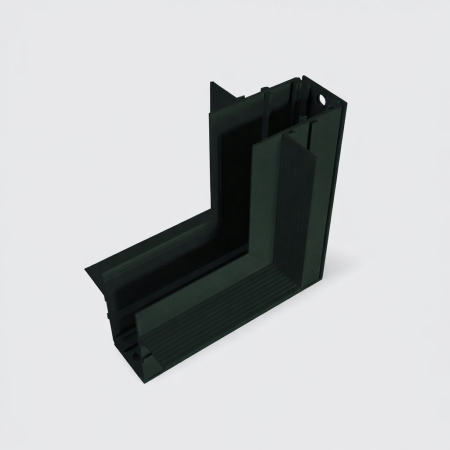 SINA MAGNETICA 20MM - Conector negru mat la 90° pentru sina incastrata