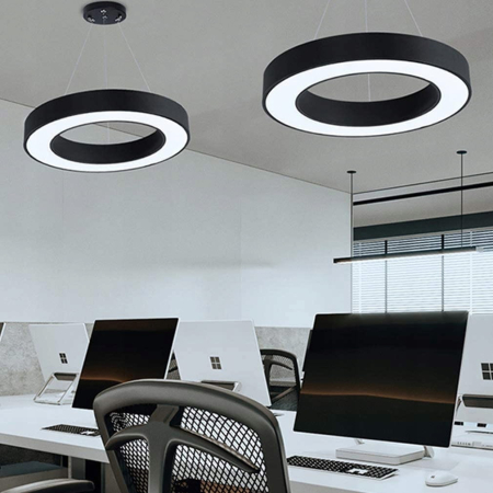 Lampa de tavan cu pandantiv LED moderna  60W • 3900LM Φ80CM • alb rece 6000K [5]