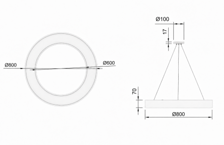 Lampa de tavan cu pandantiv LED moderna  60W • 3900LM Φ80CM • alb rece 6000K [3]