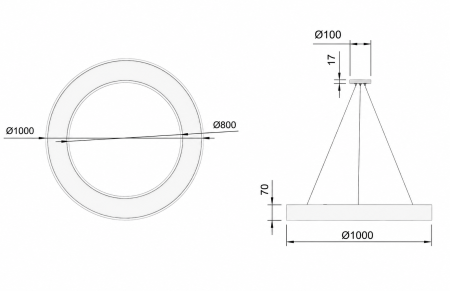 Lampa de tavan cu pandantiv LED moderna  72W • 4680LM Φ100CM • alb rece 6000K [3]