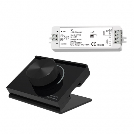 Sistem de control RF Mono - LED Dimmer - Mono - 1 zona - Panou cu suport 3V + Receptor - Set