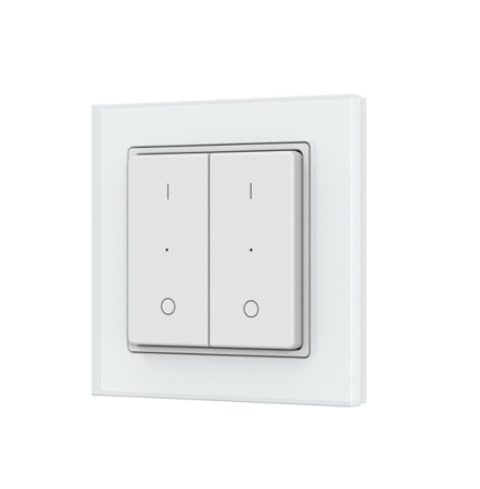 Sistem de control RF Mono - Panou RF cu Touch PB2(G), 2 Zone, Dimmer LED Monocrom, 2.4GHz, Ramă din Sticlă, Alb