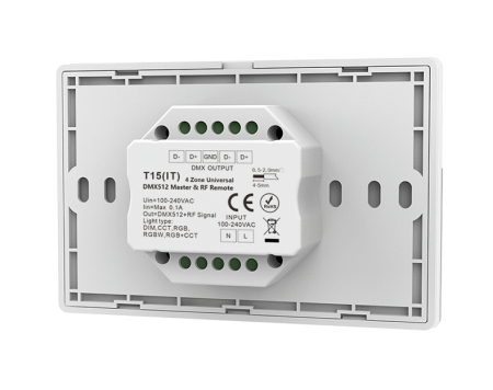 Panou Touch DMX512 & RF T15(IT), 4 Zone, RGB+CCT, RGBW, CCT, Monocrom, Alimentare 100-240V AC [1]