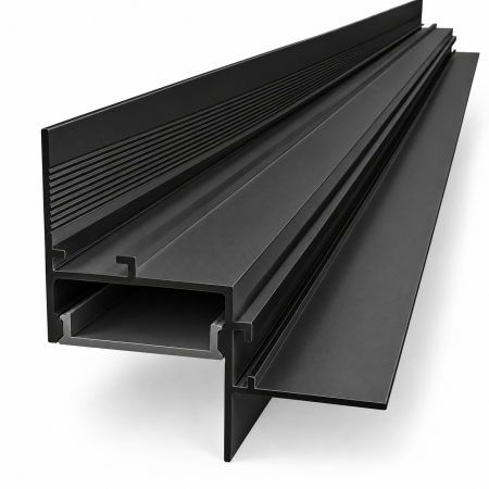 Profil LED SHADOW - Profil LED Aluminiu Negru Incastrabil SHADOW Dispersor Opal 2M