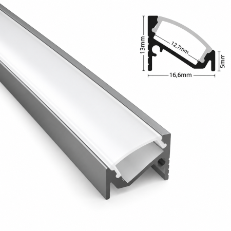 Profil LED colt de 2m LP206 Aluminiu + dispersor opal [0]
