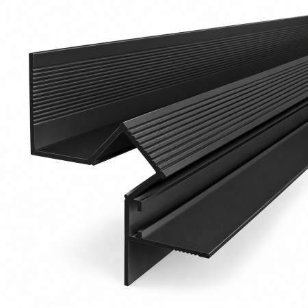 Profil LED SHADOW - Profil LED de 2m negru WALL-GLOW 45 Dispersor Opal 2M