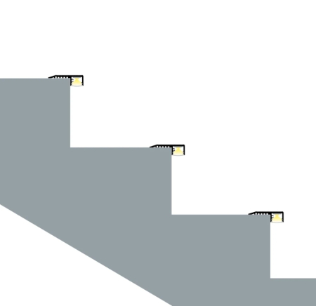 Profil LED pentru trepte STAIRS BLACK din aluminiu anodizat, negru, 2 m – dispersor opal [3]