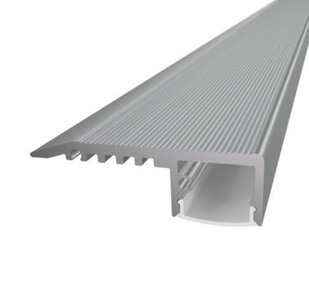 Profil LED pentru trepte - Profil LED pentru trepte STAIRS gri din aluminiu anodizat, negru, 2 m – dispersor opal