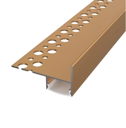Profil LED pentru trepte - Profil LED pentru trepte TILE-EDGE BRONZE din aluminiu, 2 m – dispersor opal