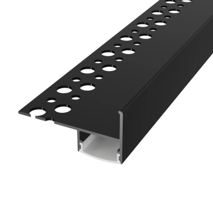 Profil LED pentru trepte - Profil LED pentru trepte TILE-EDGE Negru din aluminiu, 2 m – dispersor opal