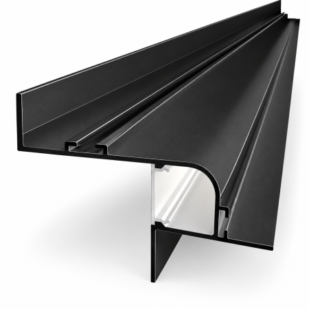 Profil LED SHADOW - Profil LED WALL-GLOW MAXI din aluminiu, negru, 2 m – iluminare indirectă pentru tavan și perete