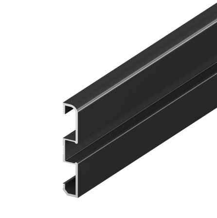 Profile LED pentru Plintă - Profile LED P15-1 Aluminiu Negru Dispersor Opal 2M
