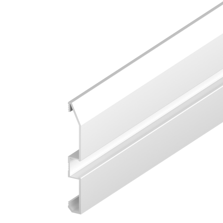 Profile LED pentru Plintă - Profile LED P16-1 Aluminiu Alb Dispersor Opal 2M