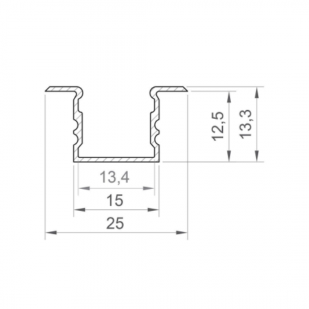 Profile LED P18-2 Aluminiu Negru 2M [1]