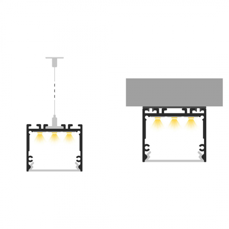 Profile LED P22-3 Aluminiu Negru 2M [2]