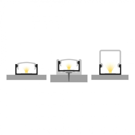 Profile LED P4-1 Aluminiu Negru 2M [2]
