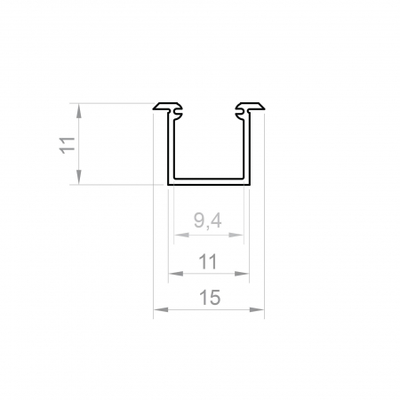 Profil LED P6-6 - Profile LED P6-6 Aluminiu Negru 2M