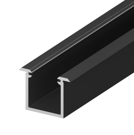 Profile LED Încastrate - Profile LED P6-6 Aluminiu Negru Dispersor opal 2M