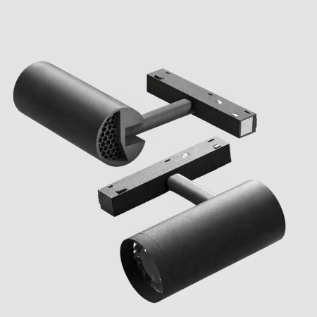 SINA MAGNETICA 20MM - Spot led magnetic negru mat 48V Dc 24W 4000K 1800Lm 24° osram Ra90 Φ67*145mm