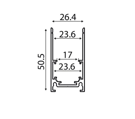 Sina magnetica aplicata/suspendata negru mat 2M 48V DC [1]