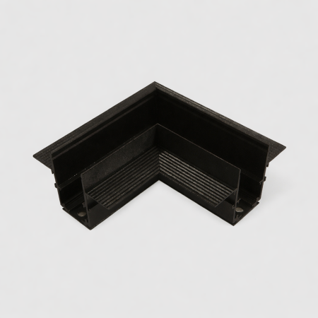 SINA MAGNETICA 20MM - Conector negru mat la 90° pentru sina incastrata